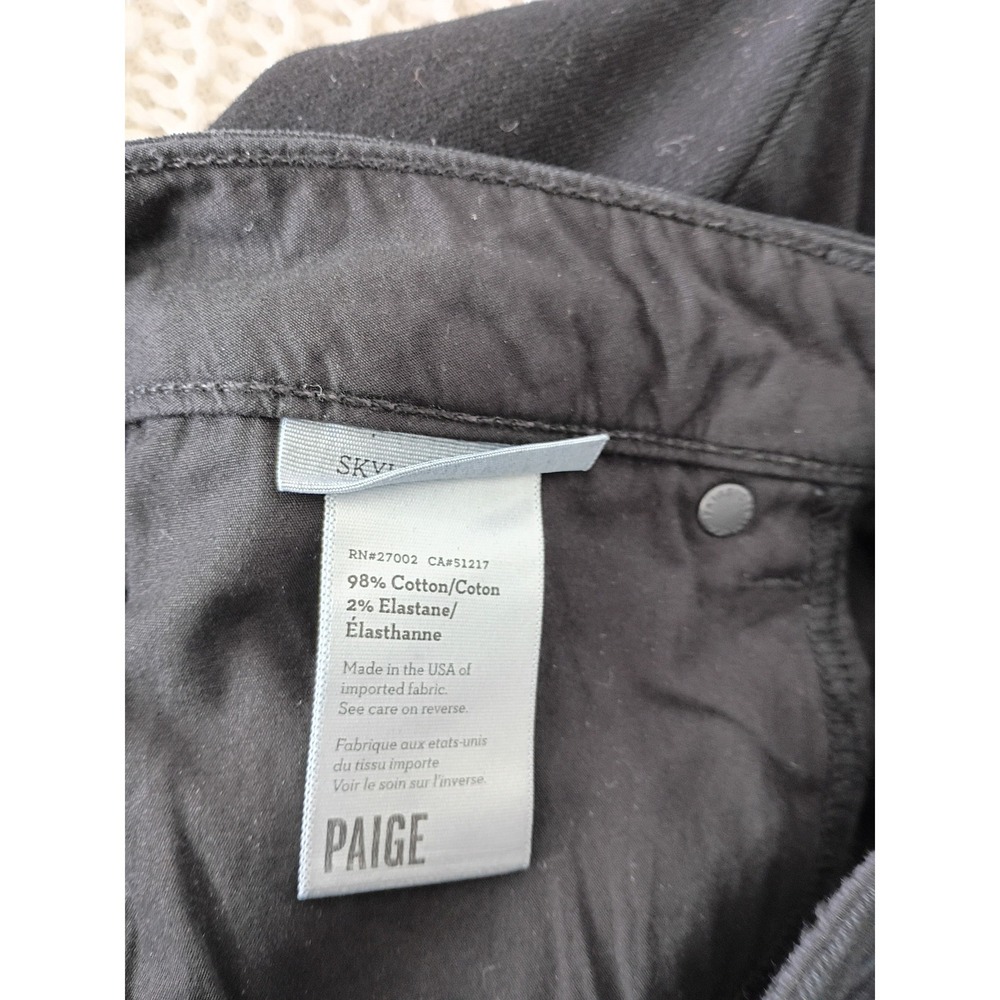NWT PAIGE Skyline Skinny Jeans 30x31 Black Ink Transcend Denim USA $229 - Picture 12 of 16